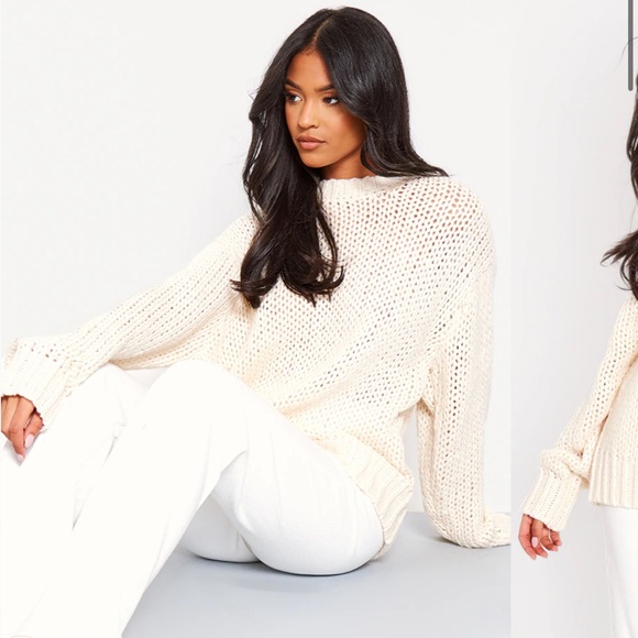 PrettyLittleThing Sweaters - Cream Knit Sweater